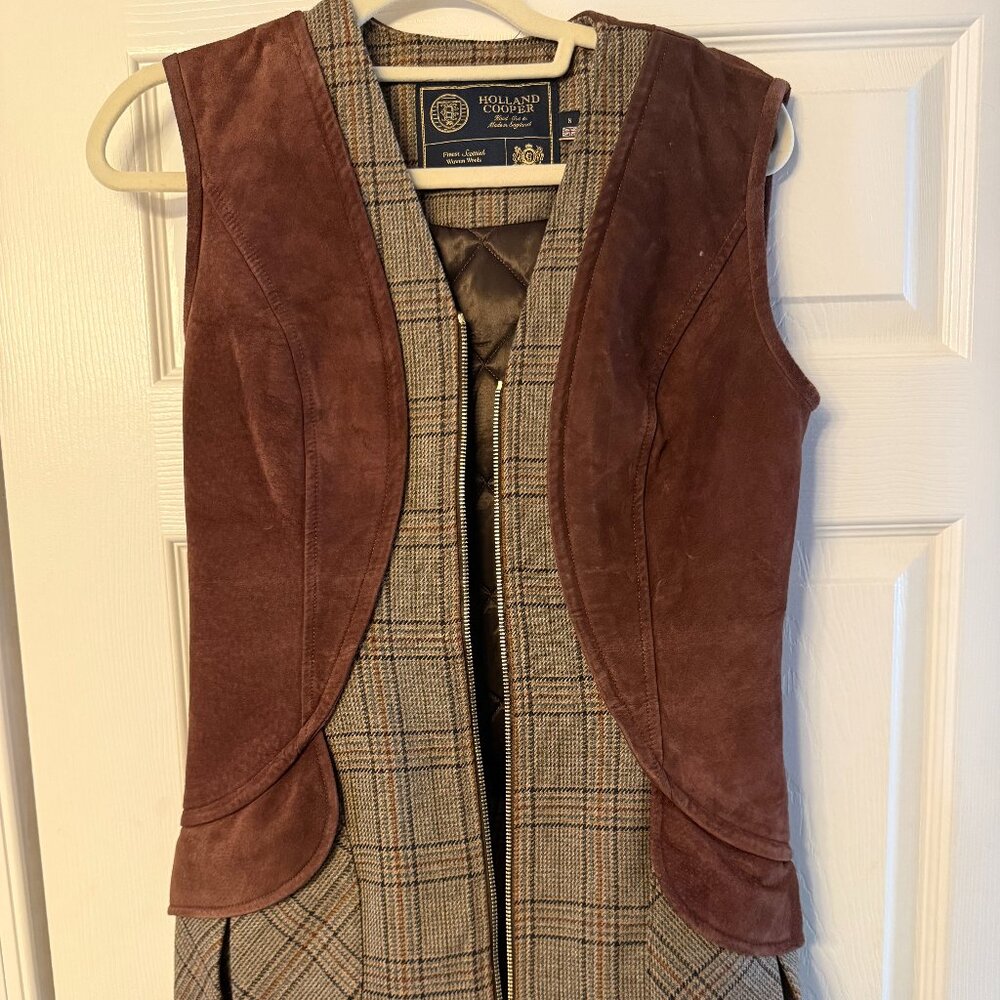 Holland Cooper Tweed & Suede Gilet Vest British Heritage Size 8